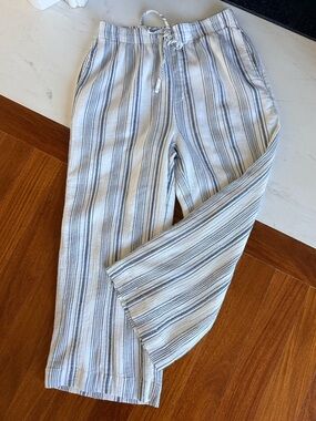 Abercrombie & Fitch Women’s Stripe Drawstring Pull on Wide Leg Pants Size M